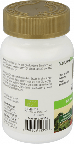 Veganes Vitamin K2 aus Pflanzen von Natures Plus